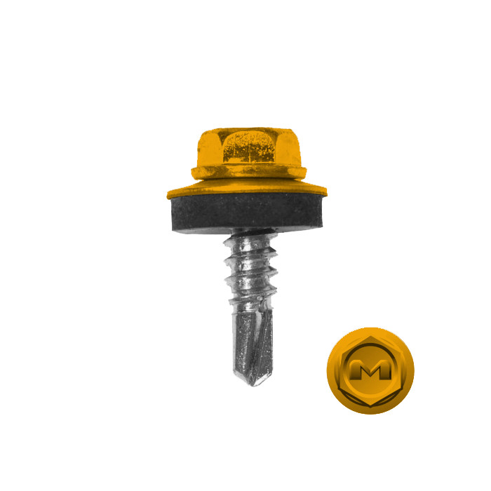 Саморез по металлу Daxmer 5,5х19 (250шт) сверло №3 RAL 1037